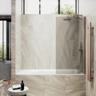 Шторка на ванну MaybahGlass MGV-73-2ш 50см бронза